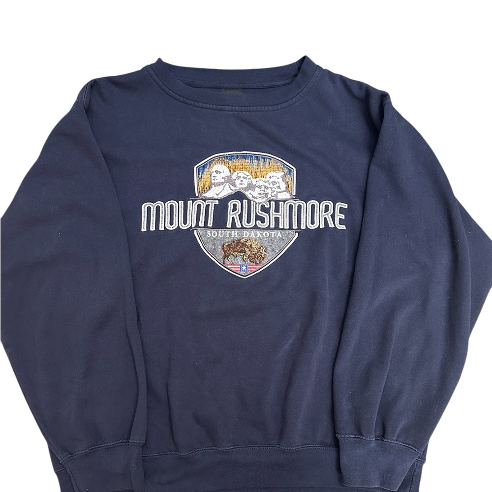 Mount Rushmore South Dakota Graphic Crewneck Sweatshirt Navy XL Unisex